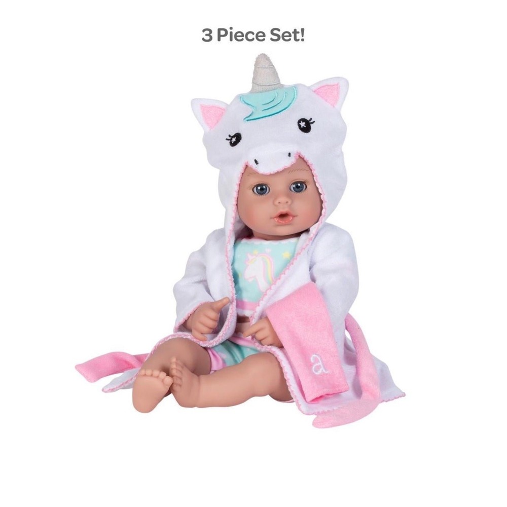 Adora Baby Bath Toy Unicorn, 13 inch Bath Time Doll with QuickDri Body New